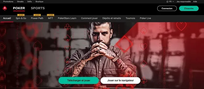 PokerStars : page d’accueil du site